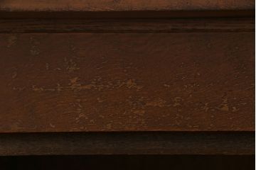 レトロ家具　昭和レトロ　ナラ材　収納力にも優れた薄型の片袖机(カウンターテーブル、作業台)