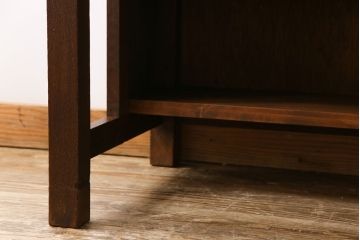 レトロ家具　昭和レトロ　ナラ材　収納力にも優れた薄型の片袖机(カウンターテーブル、作業台)