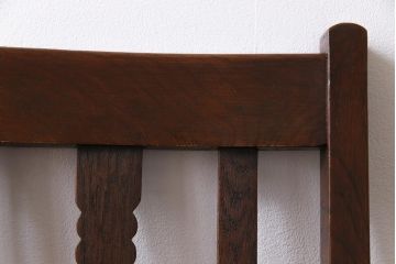 アンティーク家具　イギリスアンティーク　オーク材　挽き物の脚が目を引くダイニングチェア(ワークチェア、椅子)(2)