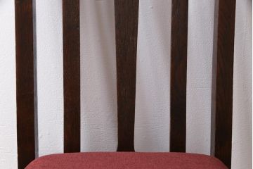 アンティーク家具　イギリスアンティーク　オーク材　挽き物の脚が目を引くダイニングチェア(ワークチェア、椅子)(2)