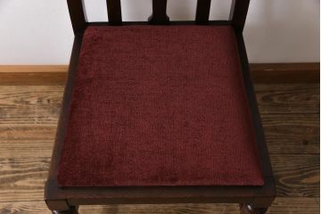 アンティーク家具　イギリスアンティーク　オーク材　挽き物の脚が目を引くダイニングチェア(ワークチェア、椅子)(2)