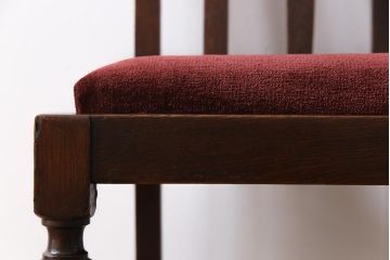 アンティーク家具　イギリスアンティーク　オーク材　挽き物の脚が目を引くダイニングチェア(ワークチェア、椅子)(2)