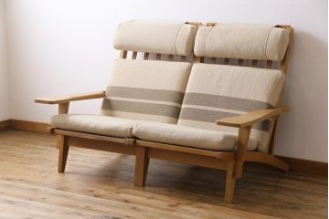 ビンテージ家具　北欧ヴィンテージ　Hans J Wegner(ハンス・J・ウェグナー)　GETAMA(ゲタマ) GE375  ハイバックイージーチェア(二人掛けソファ、ソファ)