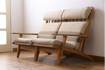 ビンテージ家具　北欧ヴィンテージ　Hans J Wegner(ハンス・J・ウェグナー)　GETAMA(ゲタマ) GE375  ハイバックイージーチェア(二人掛けソファ、ソファ)