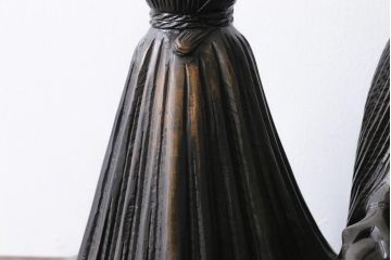 アンティーク雑貨　昭和期　民芸品　宇野広芳　木彫り　味わいのある表情の水戸農人形(置き物、ディスプレイ)