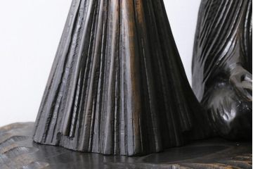 アンティーク雑貨　昭和期　民芸品　宇野広芳　木彫り　味わいのある表情の水戸農人形(置き物、ディスプレイ)