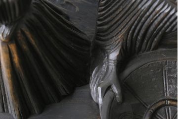 アンティーク雑貨　昭和期　民芸品　宇野広芳　木彫り　味わいのある表情の水戸農人形(置き物、ディスプレイ)