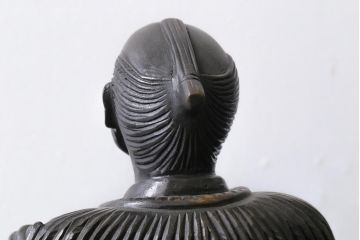 アンティーク雑貨　昭和期　民芸品　宇野広芳　木彫り　味わいのある表情の水戸農人形(置き物、ディスプレイ)