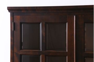 中古美品　北海道民芸家具　飾り棚にもおすすめなシックな色味のブックケース(本箱、収納棚、戸棚)(定価41万円)(1)