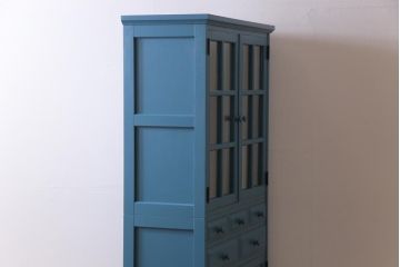 ペイント家具　北海道民芸家具　HM160K　ナチュラルテイストにぴったりとなった食器棚(本箱、収納棚)(定価約45万円)