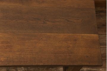 リメイク家具　ナラ材　素朴な木の風合いがレトロなセンターテーブル(ローテーブル、リビングテーブル、作業台)(2)