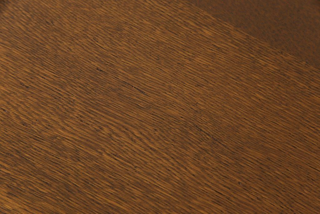 レトロ家具　昭和レトロ　ナラ材　収納力にも優れた薄型の片袖机(カウンターテーブル、作業台)(1)