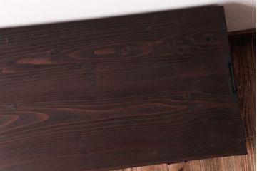 アンティーク家具　和製アンティーク　リメイク　丸窓が粋な雰囲気を加えるローボード(戸棚、収納棚)