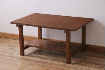 リメイク家具　ラワン材　懐かしさのある木肌が魅力的なセンターテーブル(ローテーブル、リビングテーブル、作業台)