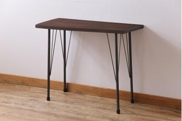 古材リメイク　朴の木　ジャンクスタイルにおすすめな味わい深い風合いの鉄脚テーブル(コーヒーテーブル)