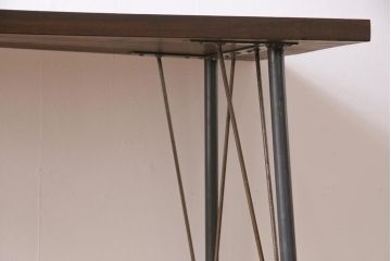 古材リメイク　朴の木　ジャンクスタイルにおすすめな味わい深い風合いの鉄脚テーブル(コーヒーテーブル)