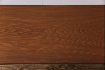 古材リメイク　ケヤキ材一枚板　力強い杢目が目を引く鉄脚テーブル(コンソールテーブル、作業台)