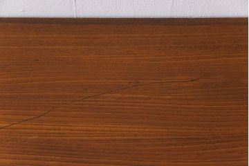 古材リメイク　ケヤキ材一枚板　力強い杢目が目を引く鉄脚テーブル(コンソールテーブル、作業台)