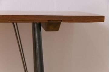 古材リメイク　ケヤキ材一枚板　力強い杢目が目を引く鉄脚テーブル(コンソールテーブル、作業台)