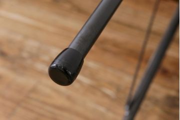 古材リメイク　ケヤキ材一枚板　力強い杢目が目を引く鉄脚テーブル(コンソールテーブル、作業台)