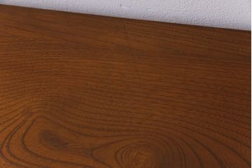 古材リメイク　ケヤキ材一枚板　温かな色味と力強い杢目が魅力の鉄脚テーブル(コンソールテーブル)