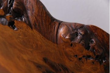 ビンテージ民芸家具　カリン材鳥眼杢　素材を活かした存在感のある衝立(仕切り、花梨材)