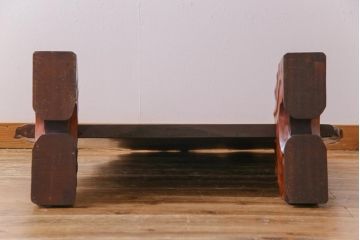ビンテージ民芸家具　カリン材鳥眼杢　素材を活かした存在感のある衝立(仕切り、花梨材)