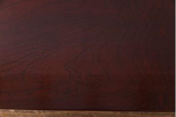 アンティーク家具　和製アンティーク　総ケヤキ一枚板　漆塗り　曲線を帯びた脚が目を引く角ちゃぶ台(ローテーブル、花台)