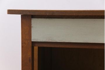ペイント家具　ナラ材　収納力にも優れた薄型の片袖机(カウンターテーブル、作業台)