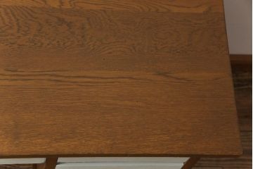 ペイント家具　ナラ材　収納力にも優れた薄型の片袖机(カウンターテーブル、作業台)