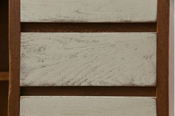 ペイント家具　ナラ材　収納力にも優れた薄型の片袖机(カウンターテーブル、作業台)