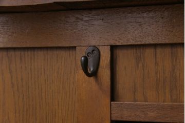 ペイント家具　ナラ材　収納力にも優れた薄型の片袖机(カウンターテーブル、作業台)
