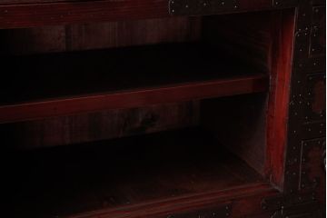 アンティーク家具　和製アンティーク　前面ケヤキ材　使い込まれた風合いが魅力的な松本帳場箪笥(時代箪笥、和タンス)