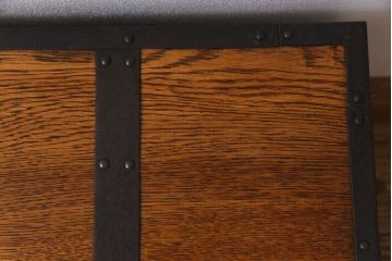 中古　工芸品　ケヤキ材　上手物　手打ち金具が趣深い船箪笥(帳箱、小箪笥)