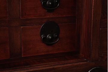 アンティーク家具　和製アンティーク　明治期　前面ケヤキ材　重厚な趣が魅力の松本帳場箪笥(チェスト、引き出し)