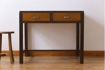 レトロ家具　昭和レトロ　ヒノキ材　シンプルで味のある平机(学習机、在宅ワーク、在宅用作業台、デスク)