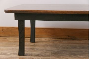 レトロ家具　昭和レトロ　栓材一枚板　懐かしさ漂う柔らかな風合いが魅力の角ちゃぶ台(座卓、ローテーブル)