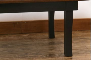 レトロ家具　昭和レトロ　栓材一枚板　懐かしさ漂う柔らかな風合いが魅力の角ちゃぶ台(座卓、ローテーブル)