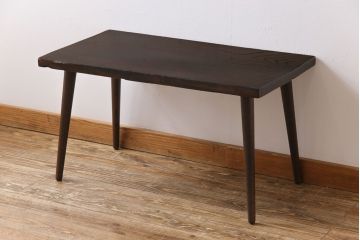 昭和中期　天板ケヤキ一枚板　古材の味わい深い風合いが魅力のリメイクセンターテーブル(リビングテーブル)