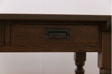 レトロ家具　昭和レトロ　栓材　シックな脚の形が和モダンな文机(座机、ローテーブル)