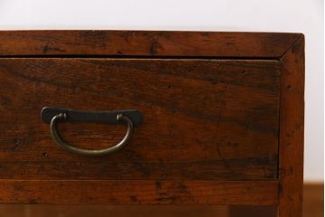 アンティーク家具　和製アンティーク　ヒノキ材の味わい豊かな文机(座机、ローテーブル)