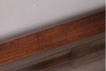 アンティーク家具　昭和初期　ケヤキ材　シンプルながらも高級感漂うロータイプのガラスケース(ショーケース、店舗什器)