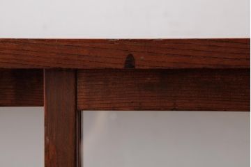 アンティーク家具　昭和初期　ケヤキ材　シンプルながらも高級感漂うロータイプのガラスケース(ショーケース、店舗什器)