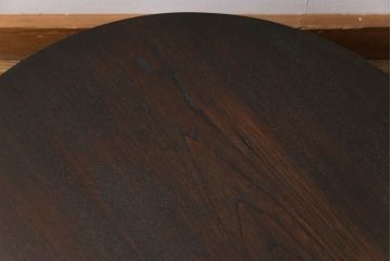 レトロ家具　昭和レトロ　栓材　渋みのある懐かしい雰囲気の丸ちゃぶ台(座卓、ローテーブル)