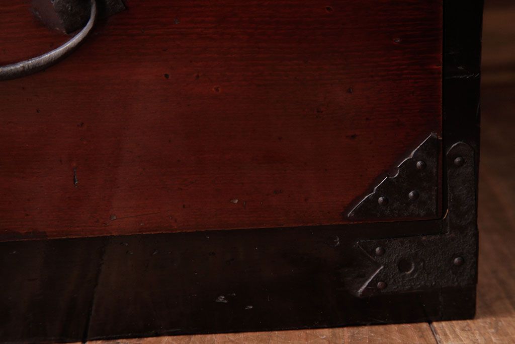 アンティーク家具　和製アンティーク　木地呂塗り　漆の光沢が美しい仙台小箪笥(時代箪笥、和タンス)