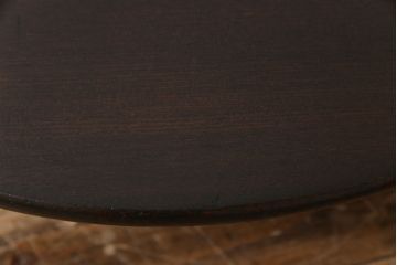 レトロ家具　昭和レトロ　渋みのある懐かしい雰囲気の丸ちゃぶ台(座卓、ローテーブル)