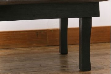 レトロ家具　昭和レトロ　渋みのある懐かしい雰囲気の丸ちゃぶ台(座卓、ローテーブル)