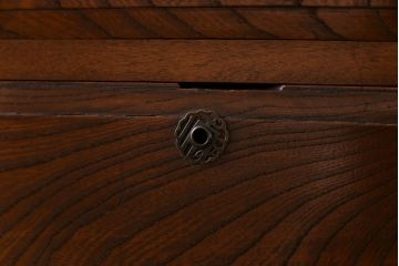 アンティーク家具　和製アンティーク　リメイク　脚付き　ケヤキの杢目が美しい上手物のローボード(ローチェスト、リビングボード)