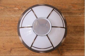 和製アンティーク　戦前　銅巻き　珍しいデザインのタッセル(飾り房)付き天井照明(吊り照明、電笠、シェード)