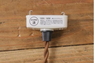 大正昭和初期　シンプルな乳白ガラスのペンダントライト(吊り下げ照明・天井照明)(1)